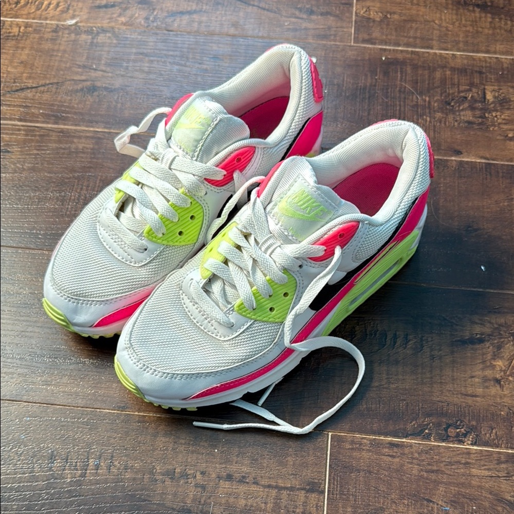 Nike Air Max Sneakers in White and Neon Pink